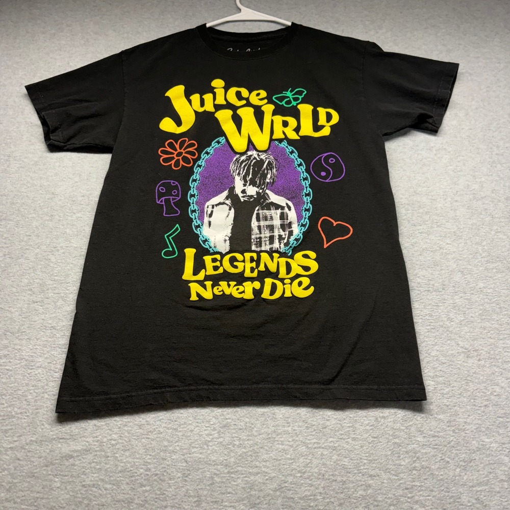 Juice WRLD Legends Never Die Graphic T-Shirt Mens Medium Black Hip Hop Rap Tee